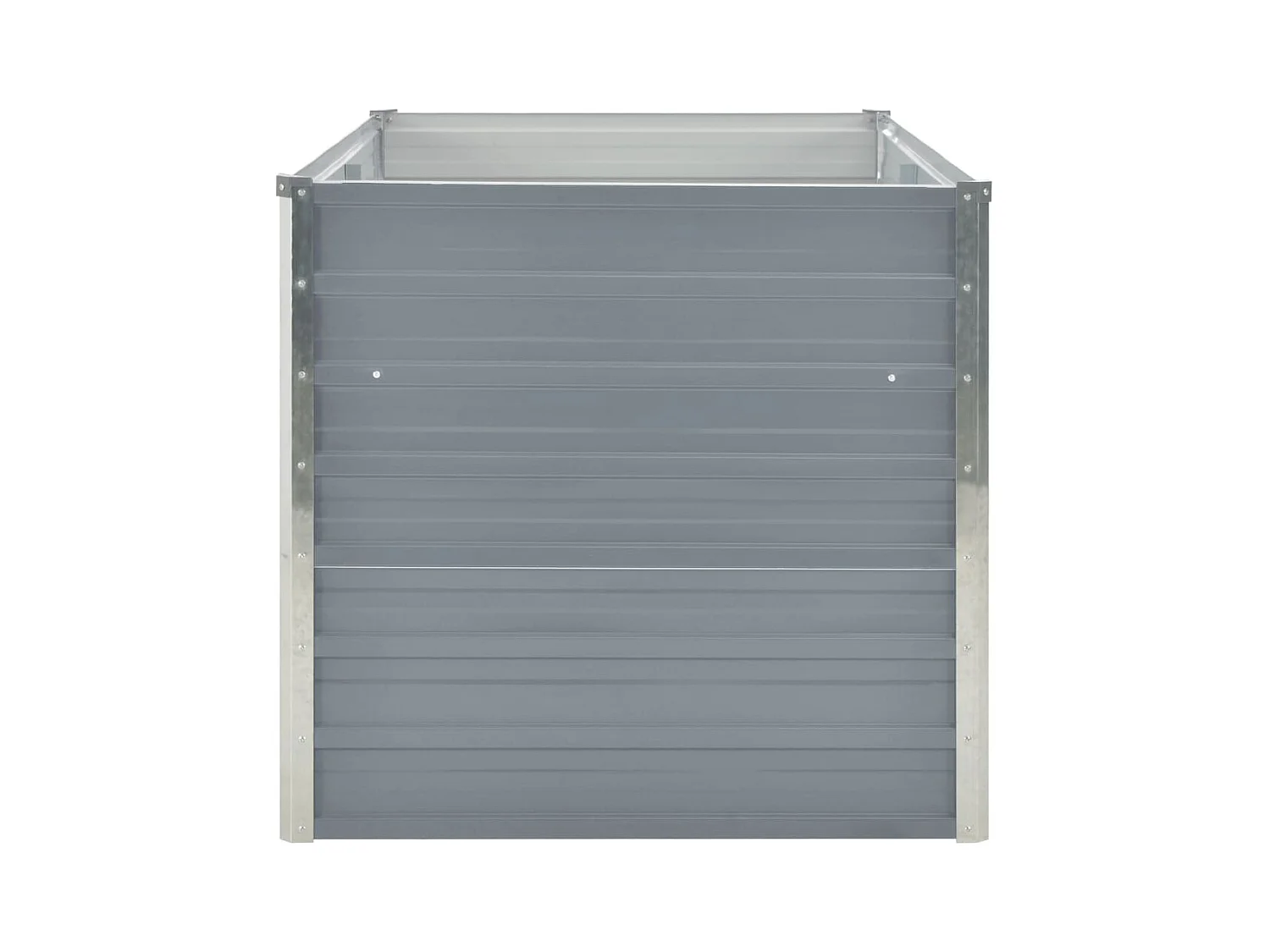 Macetero elevado plantas flores jardín 160 x 80 x 77 cm acero galvanizado gris 02_0000797