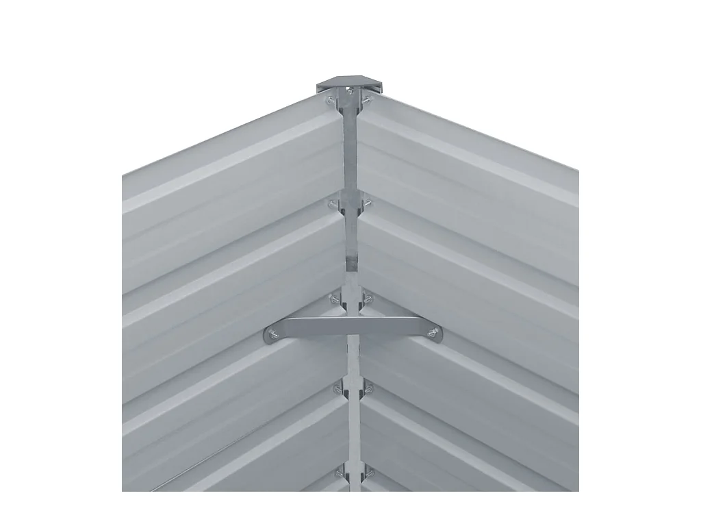 Macetero elevado plantas flores jardín 160 x 80 x 77 cm acero galvanizado gris 02_0000797