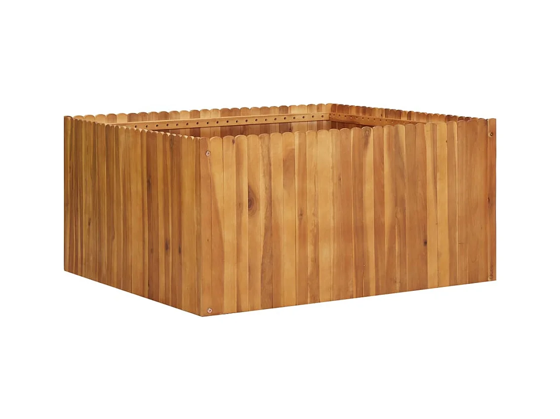 Macetero elevado plantas flores jardín 100 x 100 x 50 cm madera maciza de acacia 02_0000969