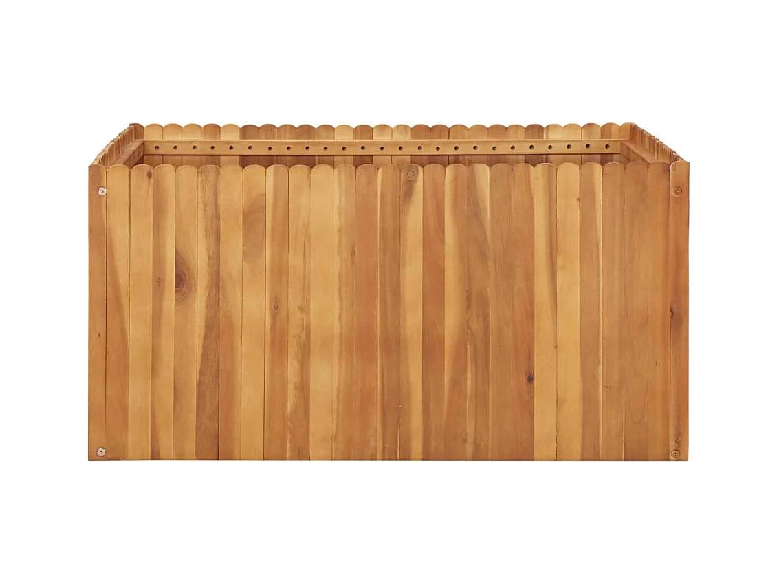 Macetero elevado plantas flores jardín 100 x 100 x 50 cm madera maciza de acacia 02_0000969