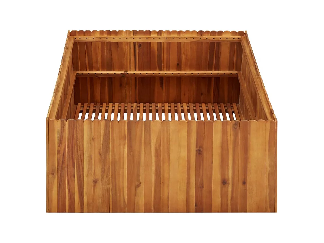 Macetero elevado plantas flores jardín 100 x 100 x 50 cm madera maciza de acacia 02_0000969