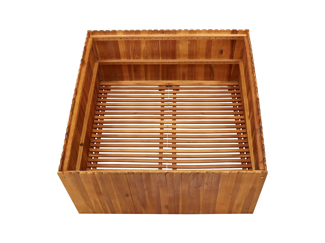 Macetero elevado plantas flores jardín 100 x 100 x 50 cm madera maciza de acacia 02_0000969