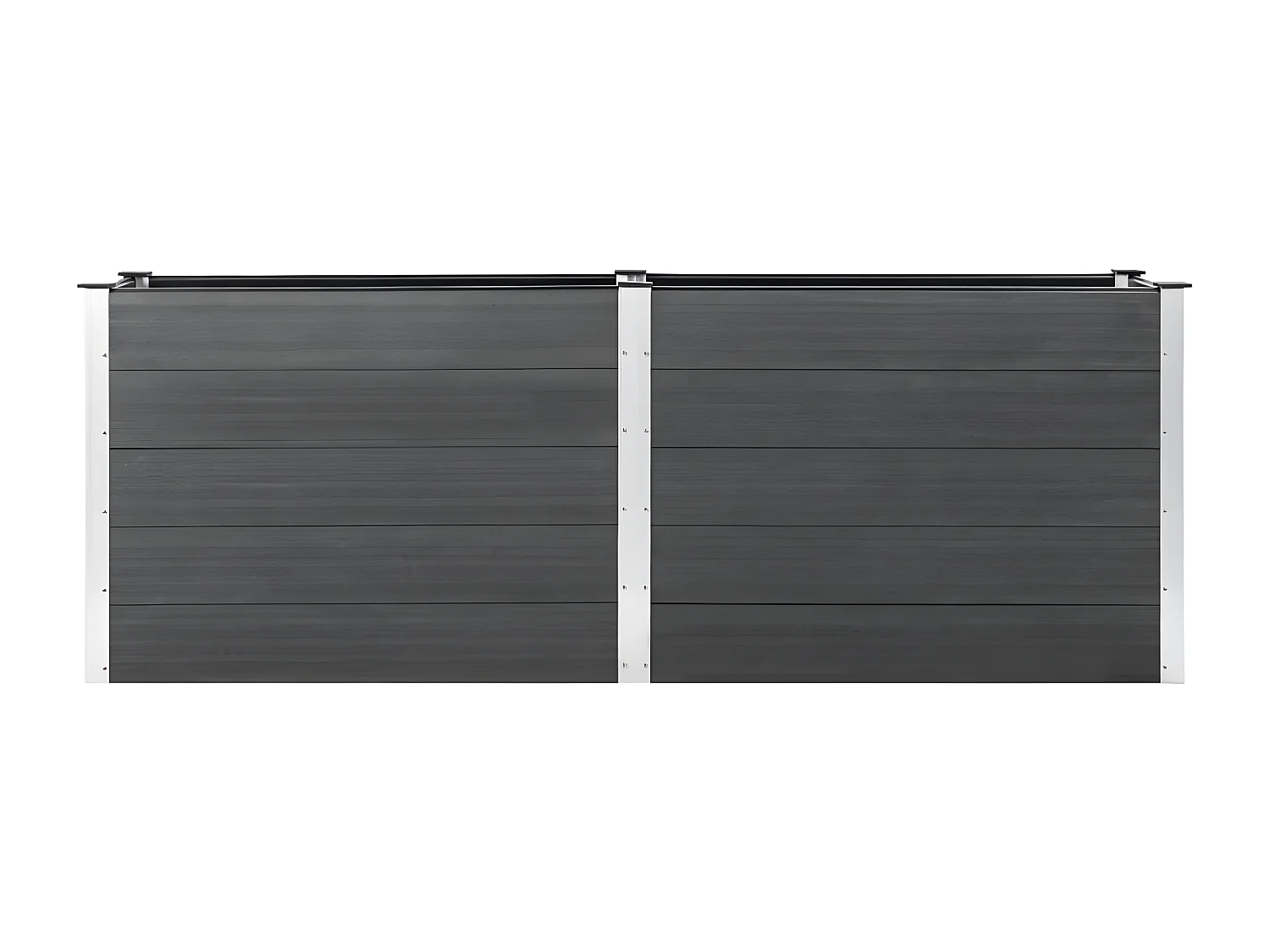 Plantador de canteiro elevado plantas flores jardim 250 x 100 x 91 cm WPC cinza 02_0001025