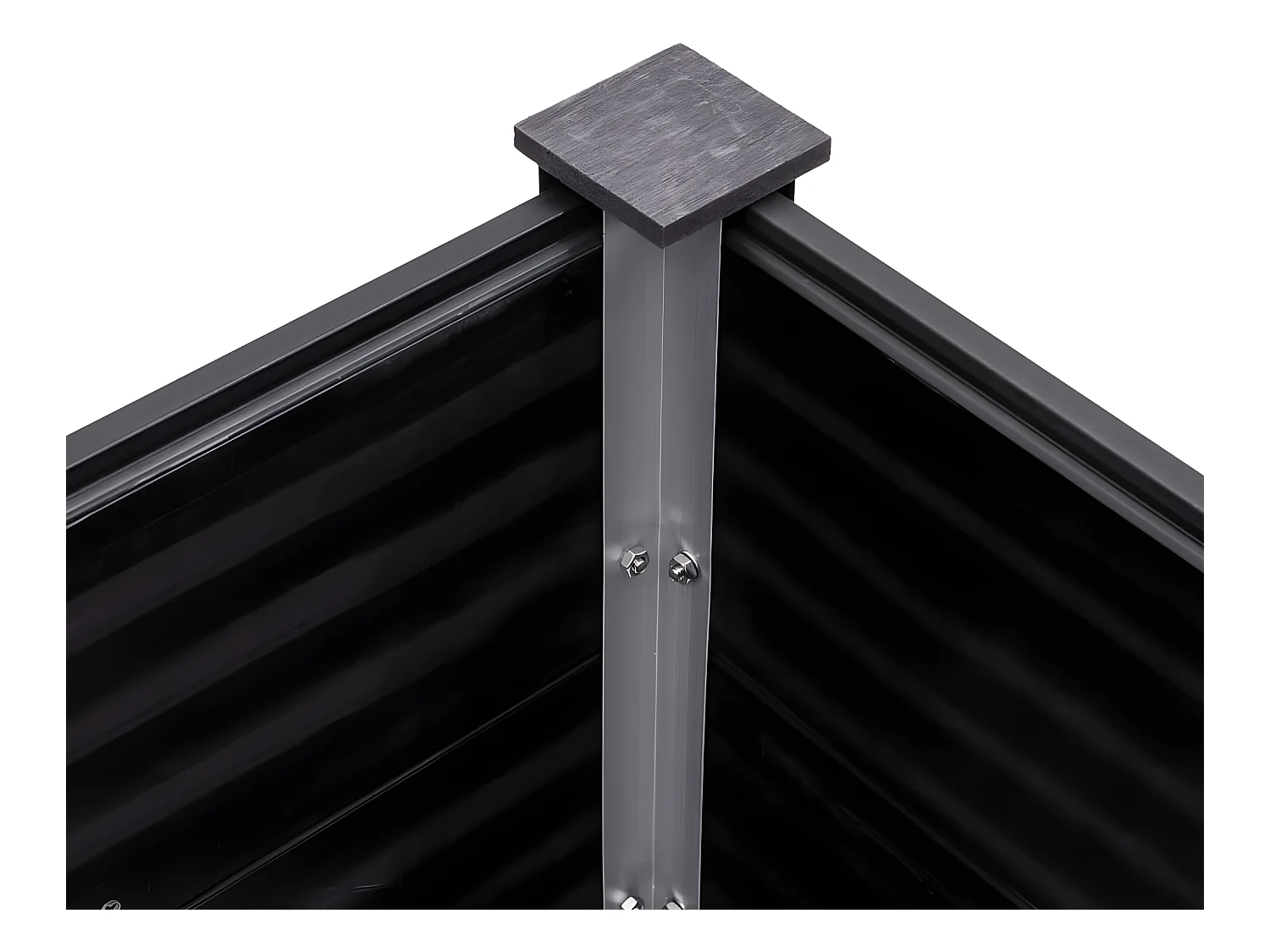 Plantador de canteiro elevado plantas flores jardim 250 x 100 x 91 cm WPC cinza 02_0001025