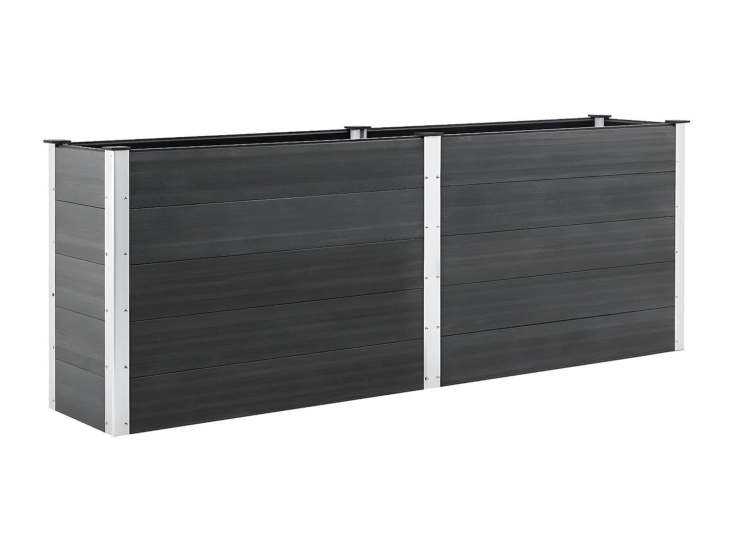 Jardinière lit surélevé plantes grise 250 x 100 x 91 cm 02_0001025