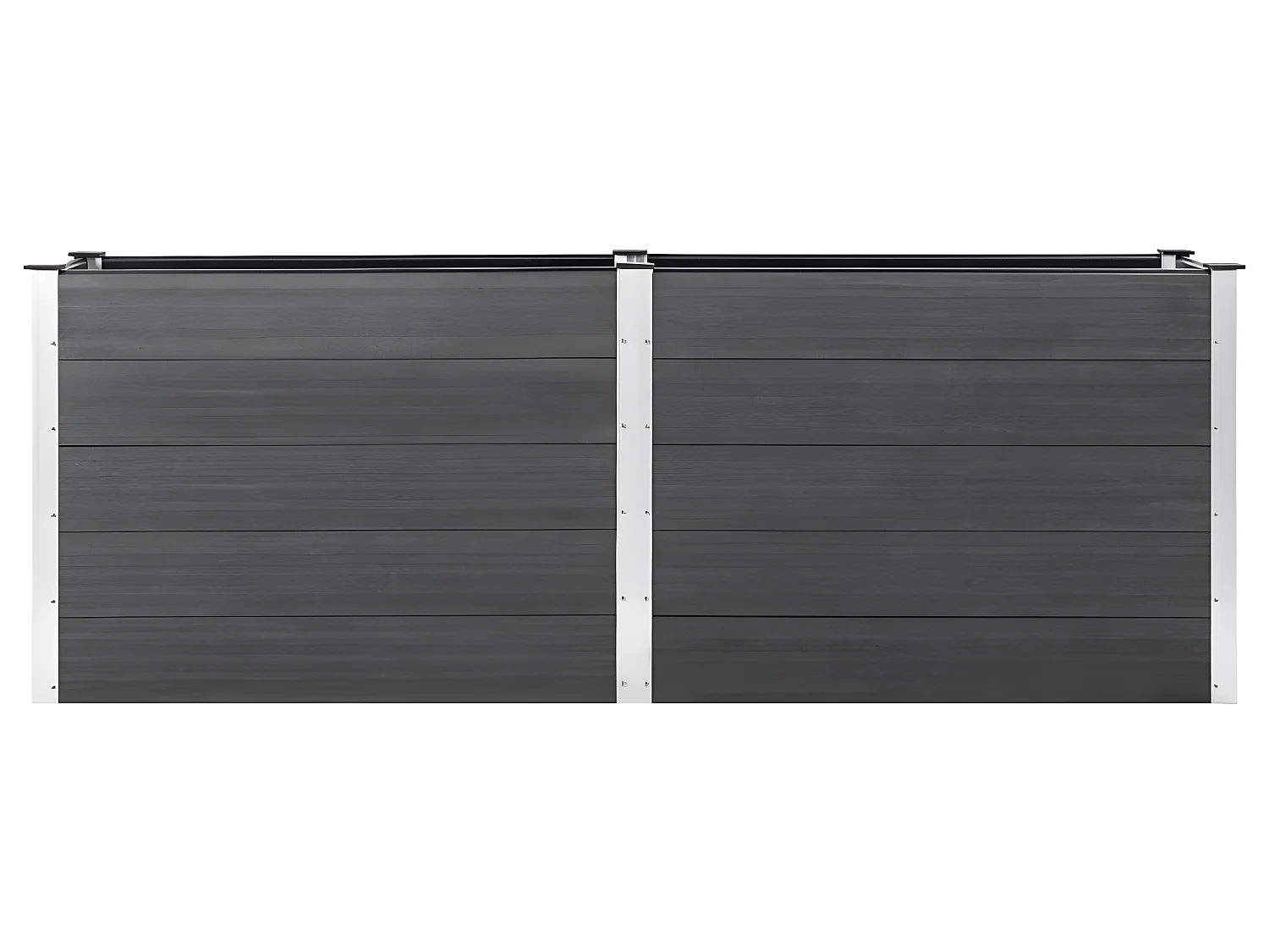 Fioriera rialzata piante fiori giardino 250 x 100 x 91 cm WPC grigio 02_0001025