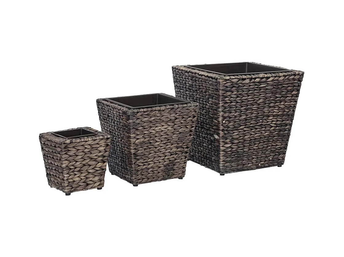 Fioriera rialzata piante fiori giardino 3 pz Giacinto d'acqua marrone 02_0001341