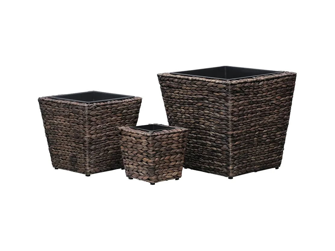 Fioriera rialzata piante fiori giardino 3 pz Giacinto d'acqua marrone 02_0001341