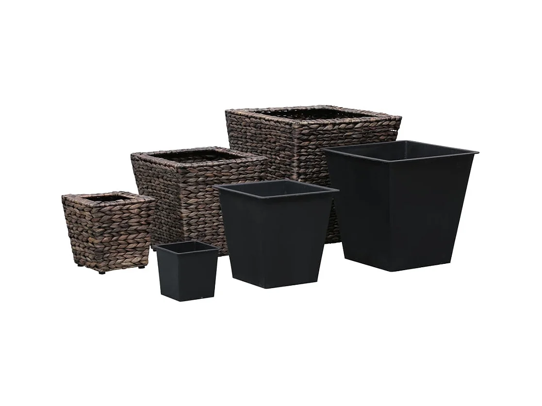 Fioriera rialzata piante fiori giardino 3 pz Giacinto d'acqua marrone 02_0001341