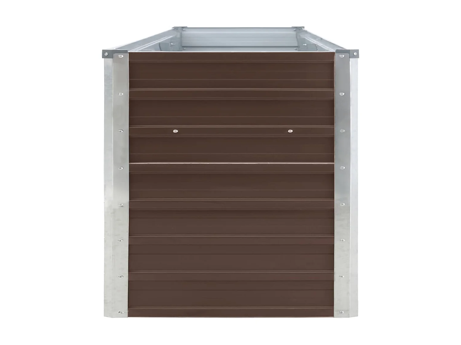 Fioriera rialzata piante fiori giardino acciaio zincato 320 x 40 x 45 cm marrone 02_0001109