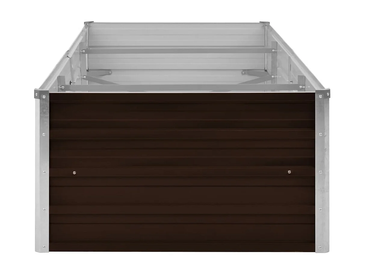 Fioriera rialzata piante fiori giardino 240 x 80 x 45 cm acciaio zincato marrone 02_0001218