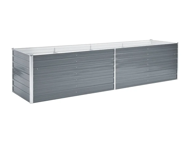 Macetero elevado plantas flores jardín acero galvanizado 320 x 80 x 77 cm gris 02_0001113