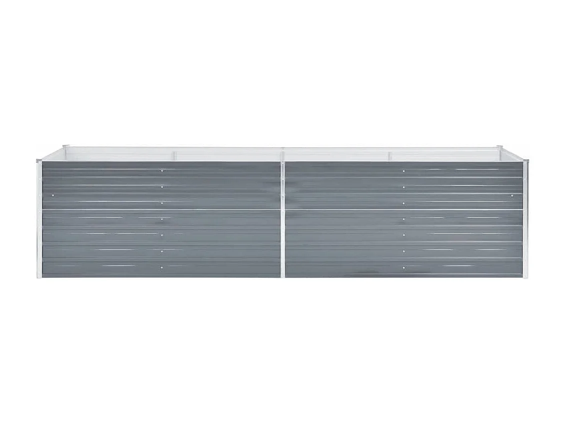 Macetero elevado plantas flores jardín acero galvanizado 320 x 80 x 77 cm gris 02_0001113