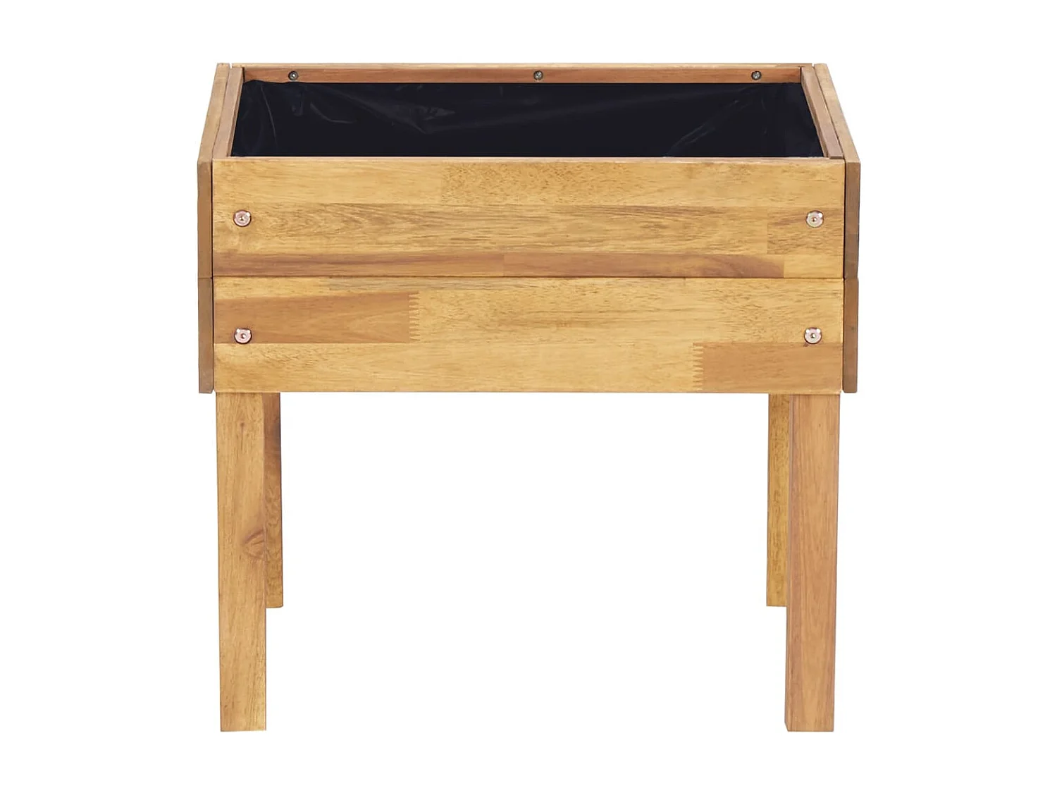 Fioriera rialzata 50 x 40 x 45 cm giardino piante fiori legno massello di acacia 02_0000849