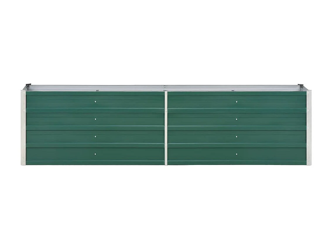 Macetero elevado plantas flores jardín jardín acero galvanizado 240 x 40 x 45 cm verde 02_0001098
