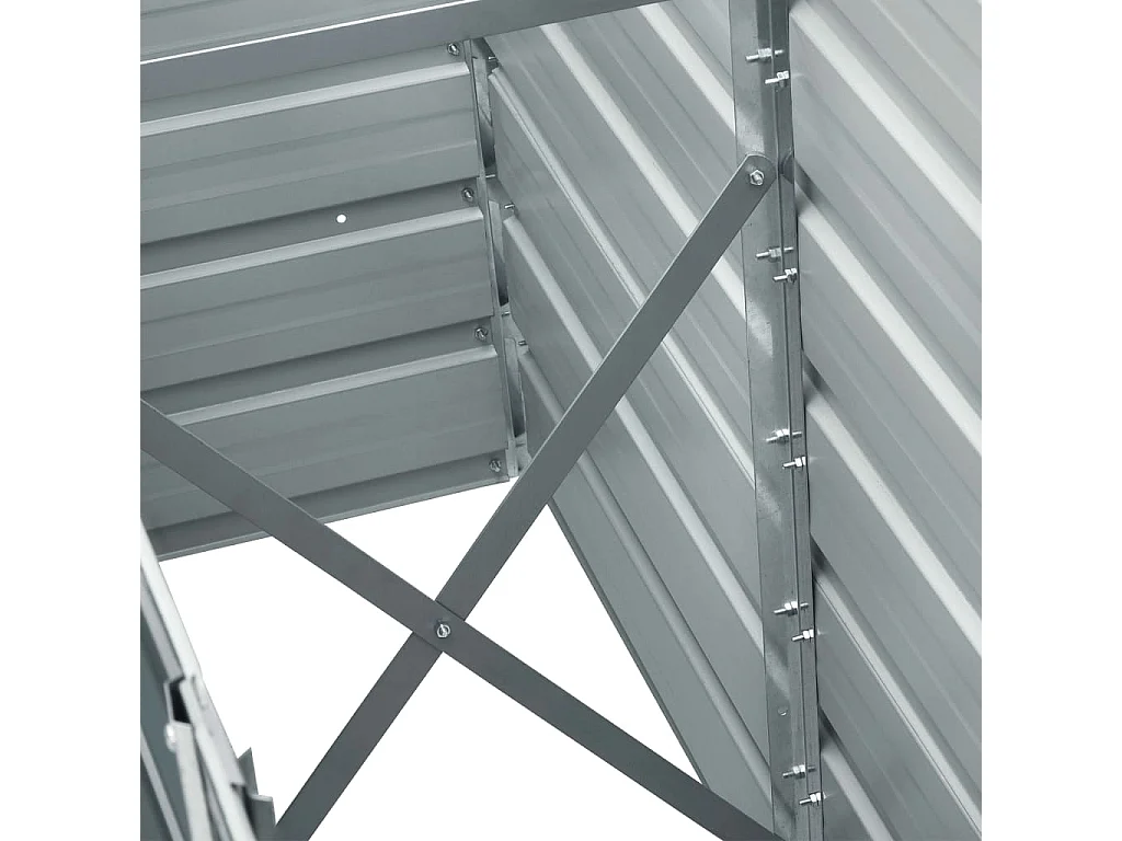 Macetero elevado plantas flores jardín jardín acero galvanizado 240 x 40 x 45 cm verde 02_0001098