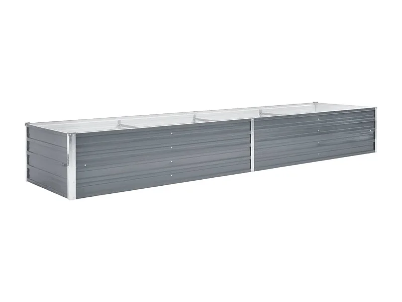 Macetero elevado plantas flores jardín acero galvanizado 320 x 80 x 45 cm gris 02_0001111