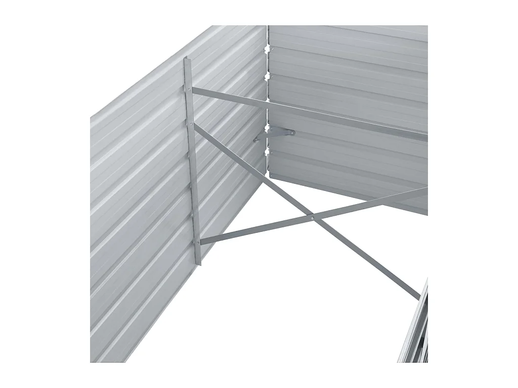 Fioriera rialzata piante fiori giardino acciaio zincato 320 x 80 x 45 cm grigio 02_0001111