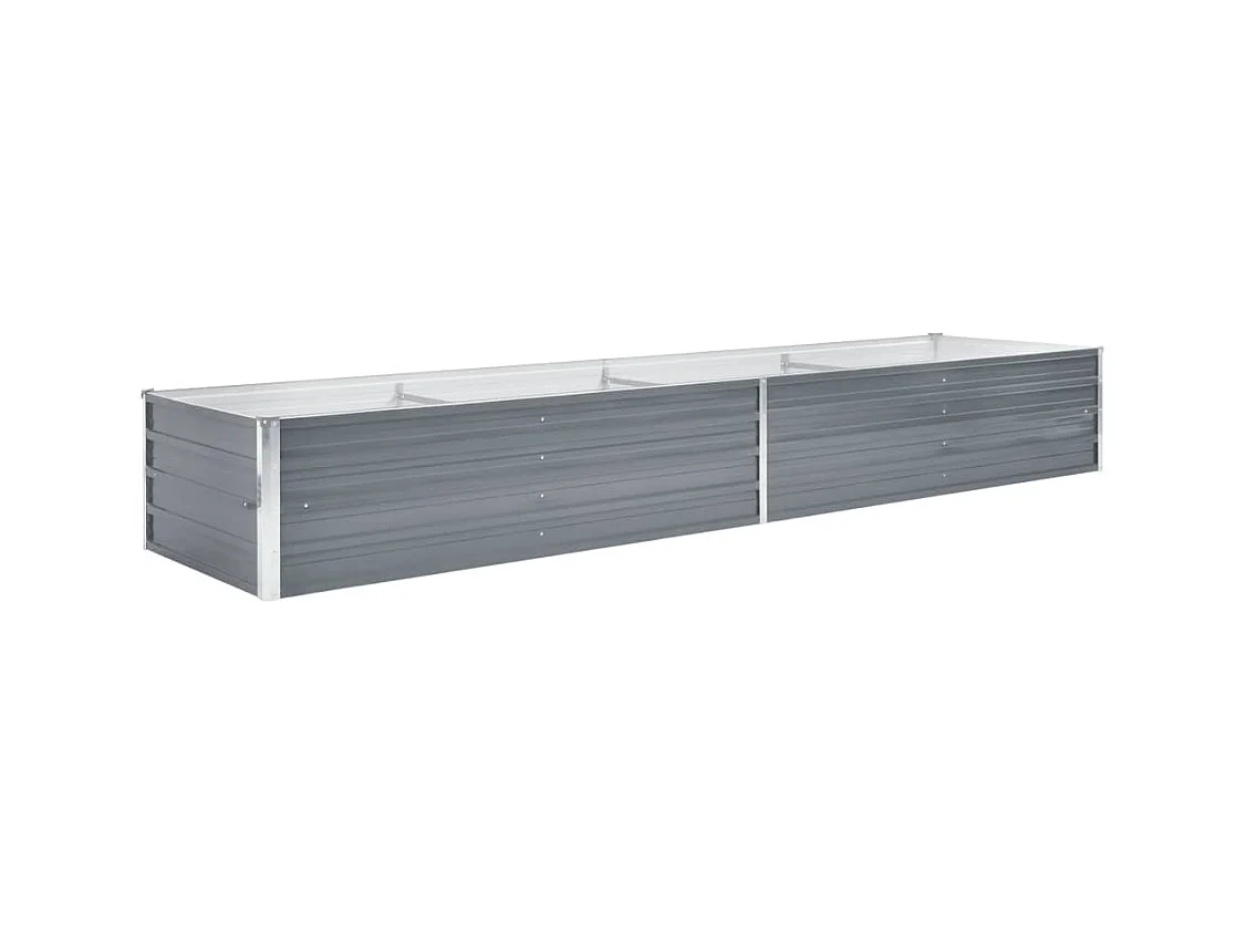 Fioriera rialzata piante fiori giardino acciaio zincato 320 x 80 x 45 cm grigio 02_0001111