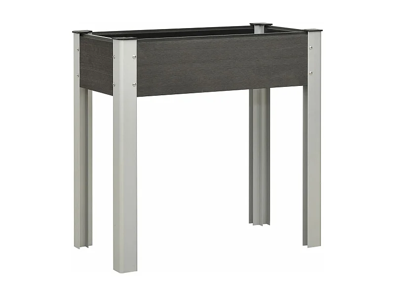 Plantador de canteiro elevado plantas flores jardim 75 x 40 x 75 cm WPC cinza 02_0001073