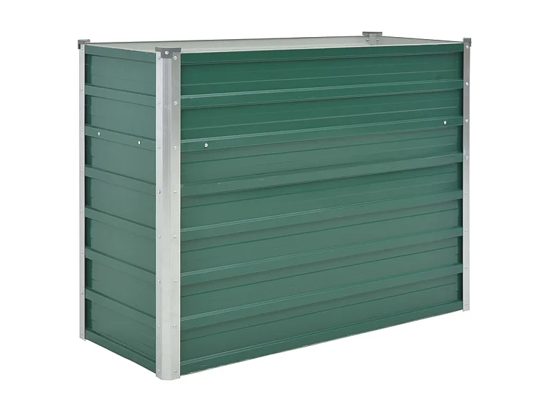 Plantador de canteiro elevado plantas flores jardim aço galvanizado 100 x 40 x 77 cm verde 02_0001088