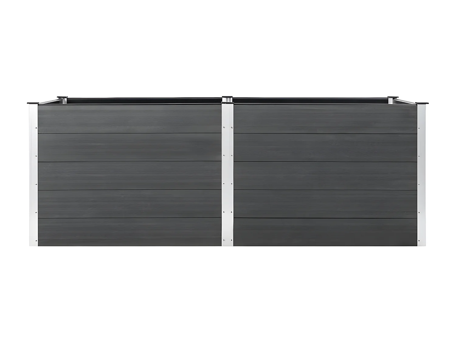 Plantador de canteiro elevado plantas flores jardim 250 x 50 x 91 cm WPC cinza 02_0001027