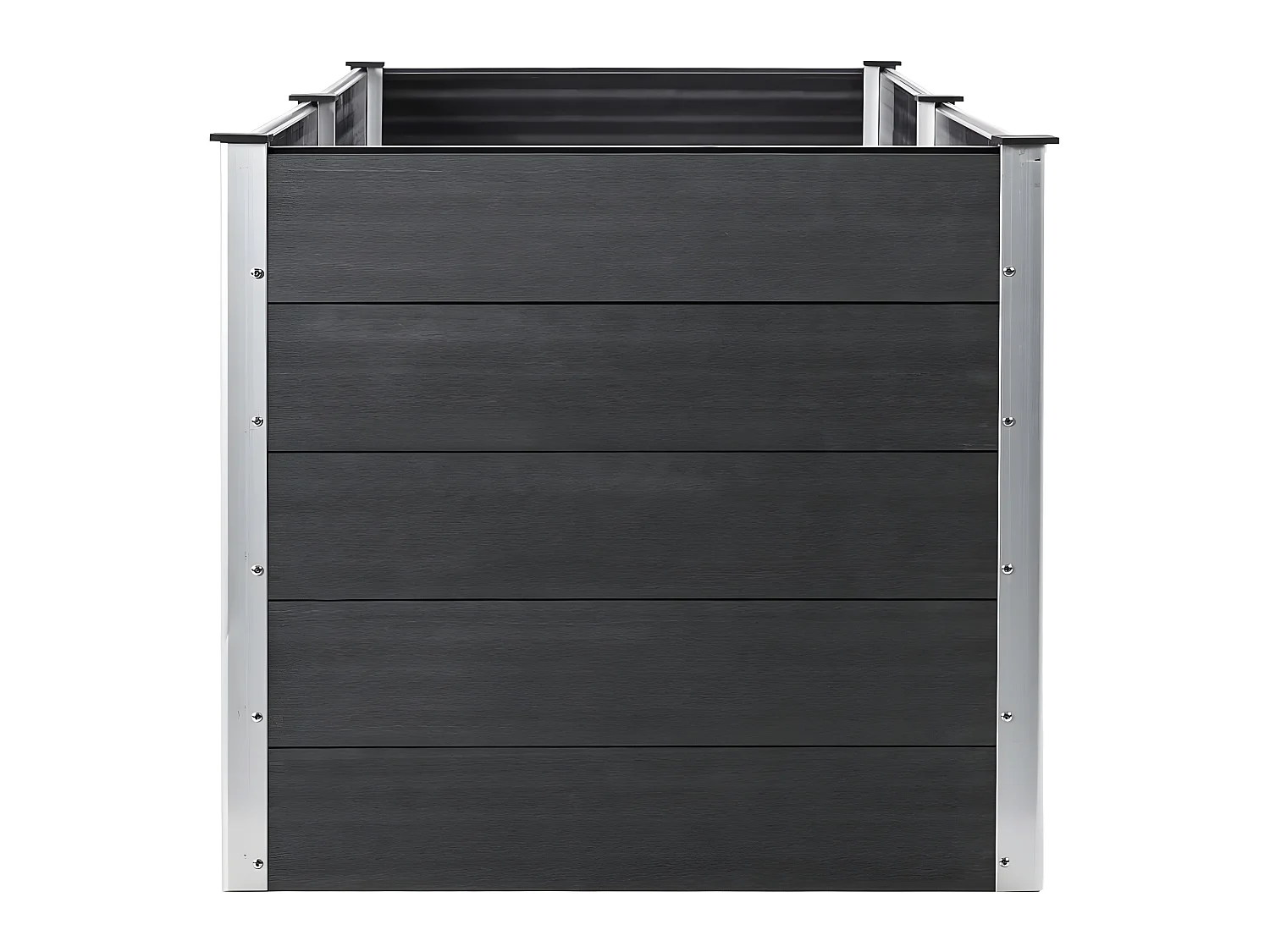 Plantador de canteiro elevado plantas flores jardim 250 x 50 x 91 cm WPC cinza 02_0001027