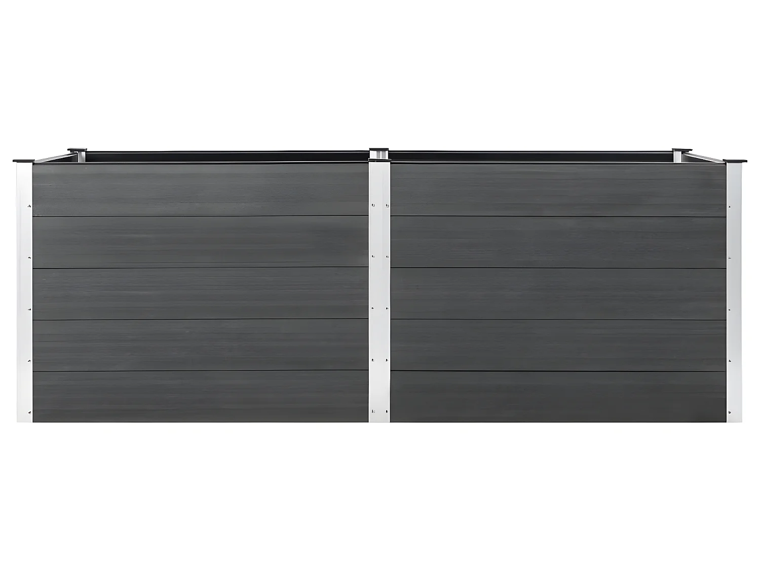 Fioriera rialzata piante fiori giardino 250 x 50 x 91 cm WPC grigio 02_0001027