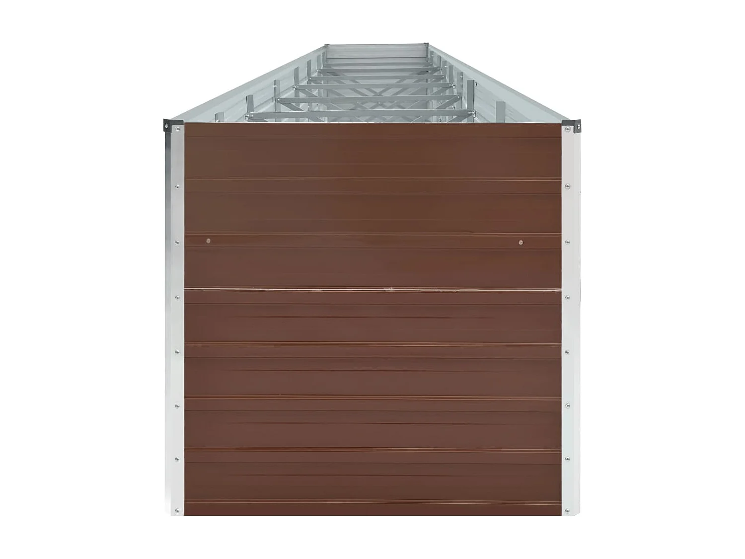 Fioriera rialzata piante fiori giardino acciaio zincato 600 x 80 x 45 cm marrone 02_0001132