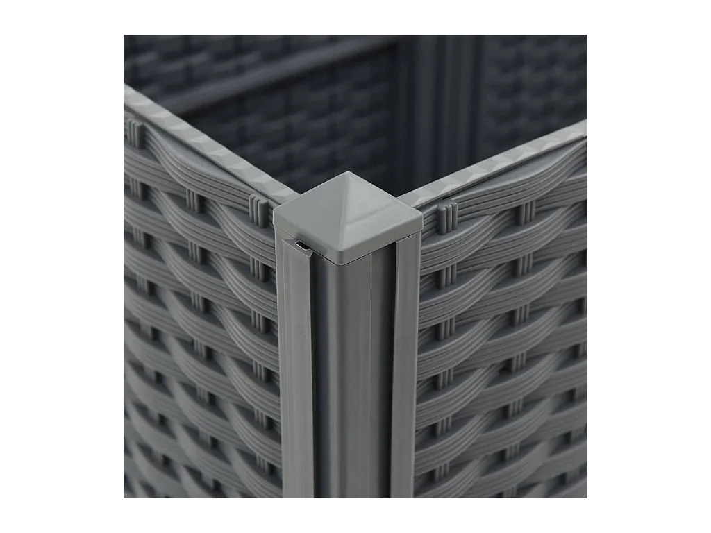 Macetero elevado plantas flores jardín 80 x 40 x 38 cm polipropileno gris oscuro 02_0000945