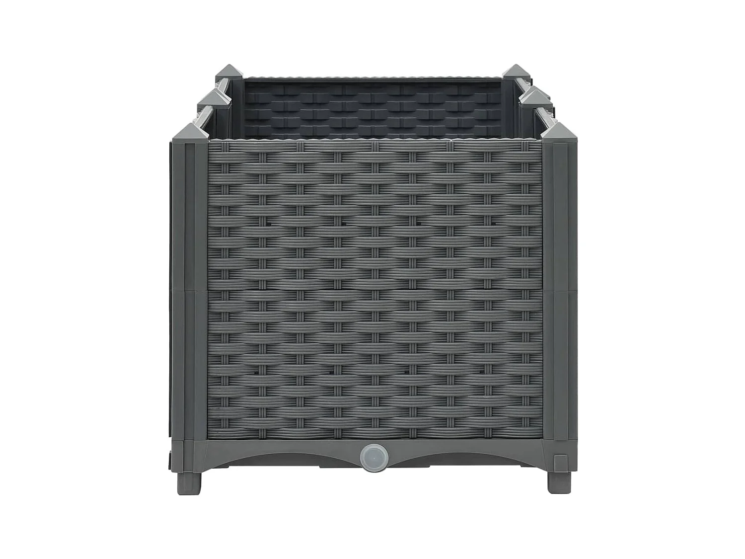 Macetero elevado plantas flores jardín 80 x 40 x 38 cm polipropileno gris oscuro 02_0000945