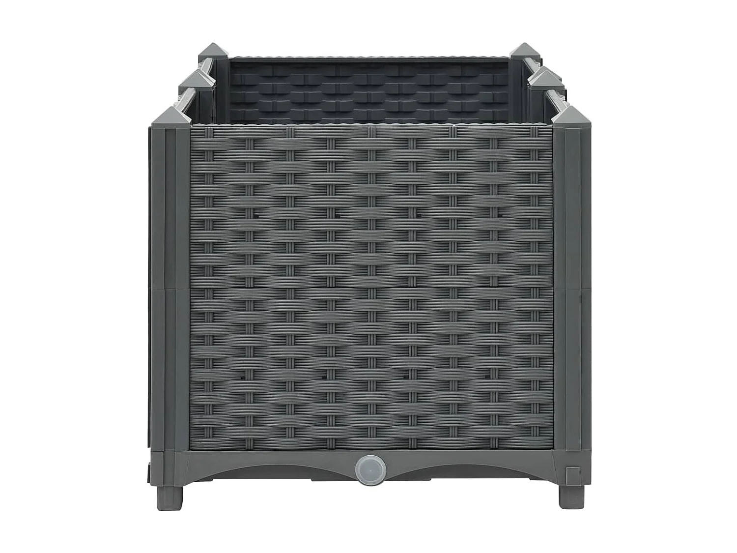 Macetero elevado plantas flores jardín 80 x 40 x 38 cm polipropileno gris oscuro 02_0000945