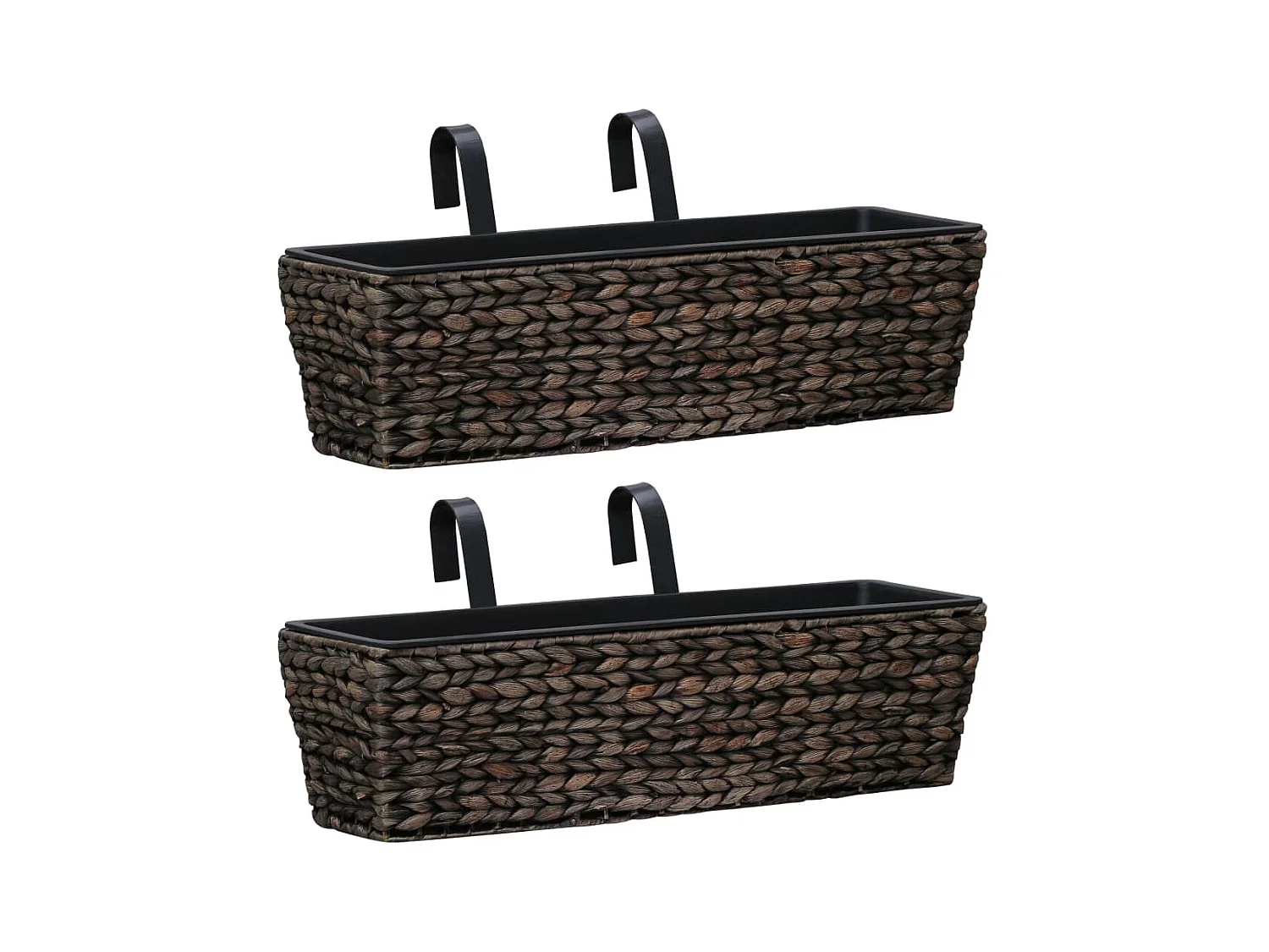 Set di 2 fioriere in giacinto d'acqua 60 cm marrone 02_0000882