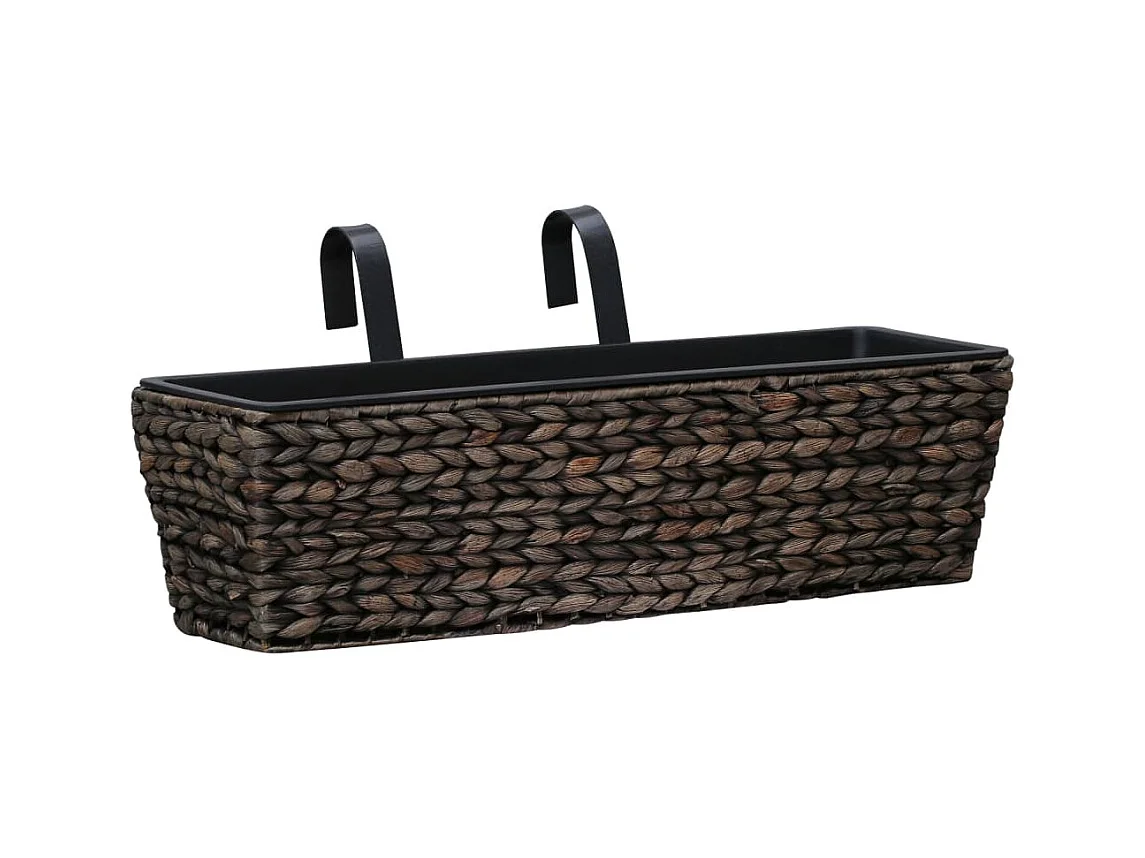 Set di 2 fioriere in giacinto d'acqua 60 cm marrone 02_0000882