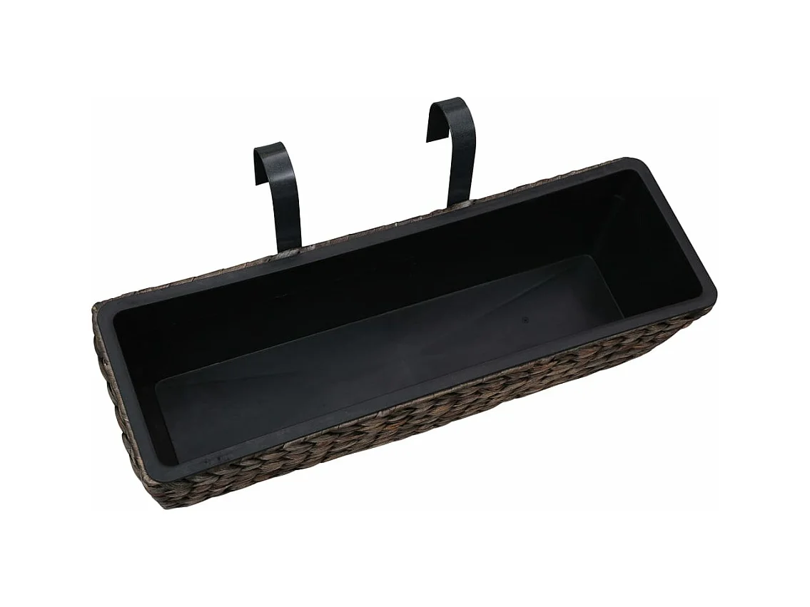 Set di 2 fioriere in giacinto d'acqua 60 cm marrone 02_0000882