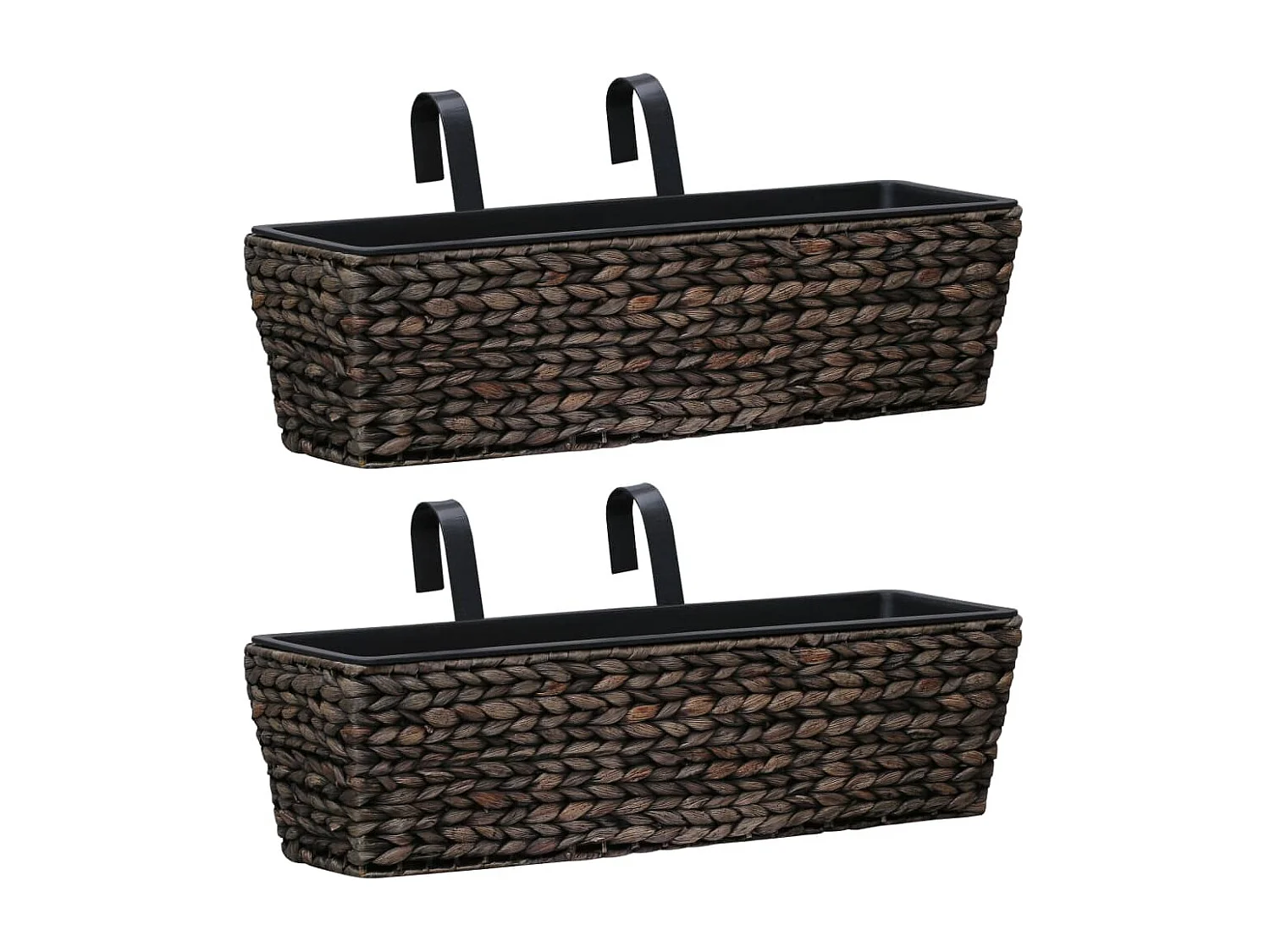 Set di 2 fioriere in giacinto d'acqua 60 cm marrone 02_0000882