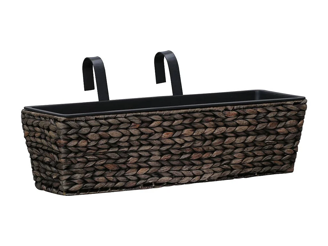 Set di 2 fioriere in giacinto d'acqua 60 cm marrone 02_0000882