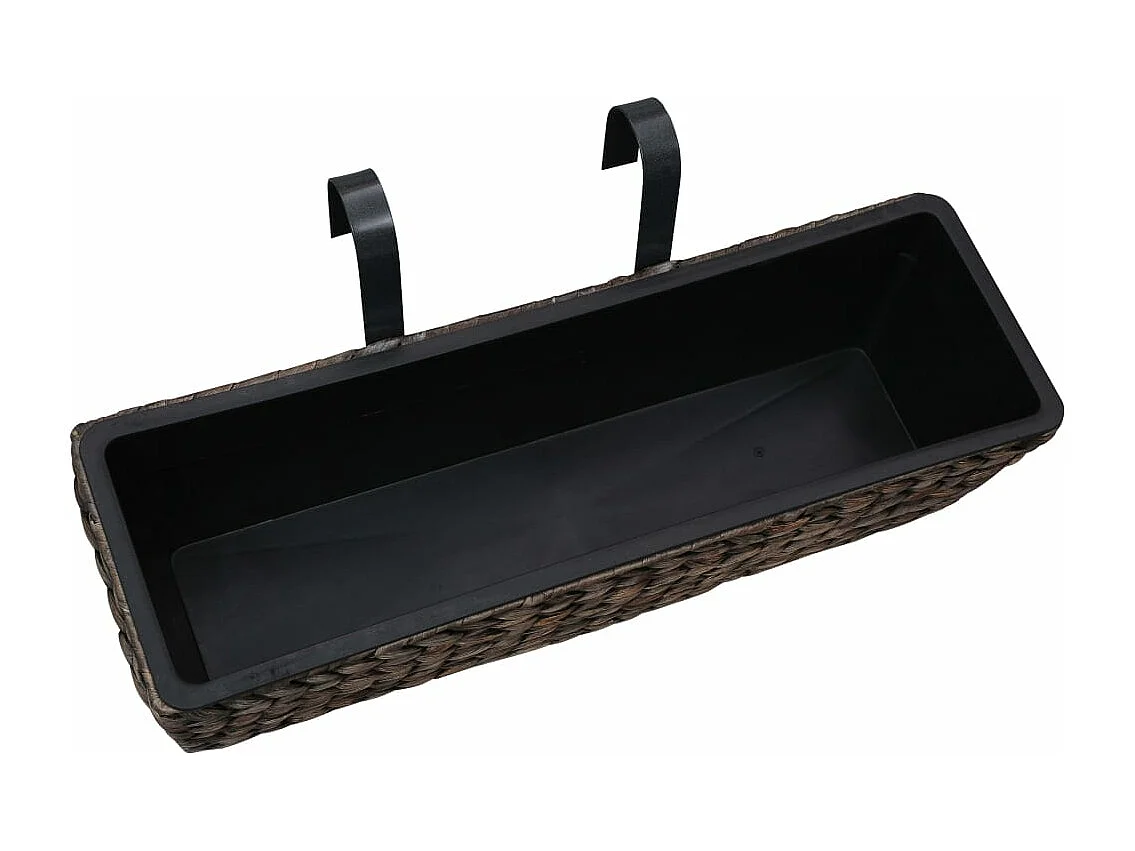 Set di 2 fioriere in giacinto d'acqua 60 cm marrone 02_0000882