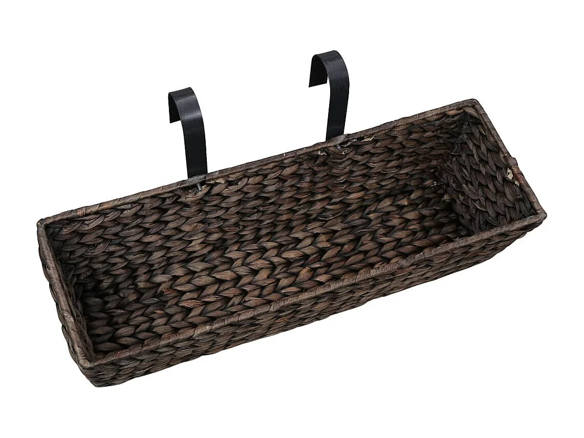 Set di 2 fioriere in giacinto d'acqua 60 cm marrone 02_0000882