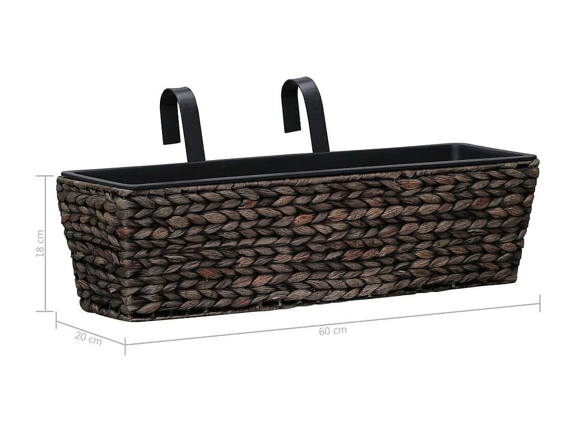 Set di 2 fioriere in giacinto d'acqua 60 cm marrone 02_0000882