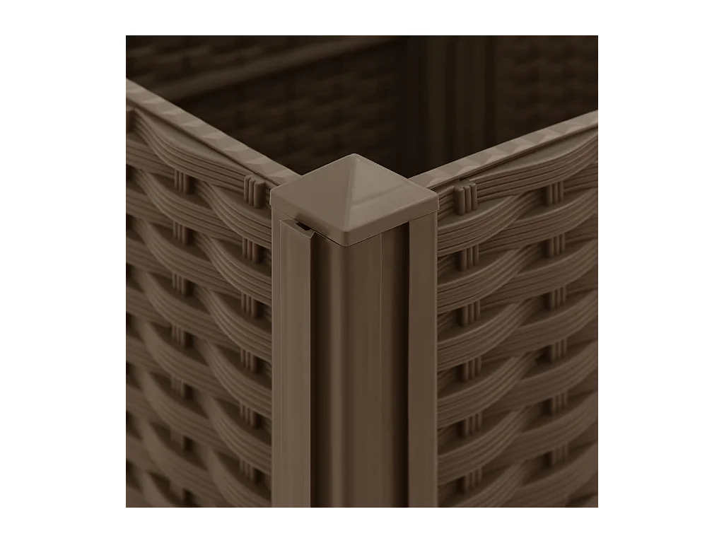 Macetero elevado plantas flores jardín 120 x 40 x 38 cm polipropileno marrón 02_0000906