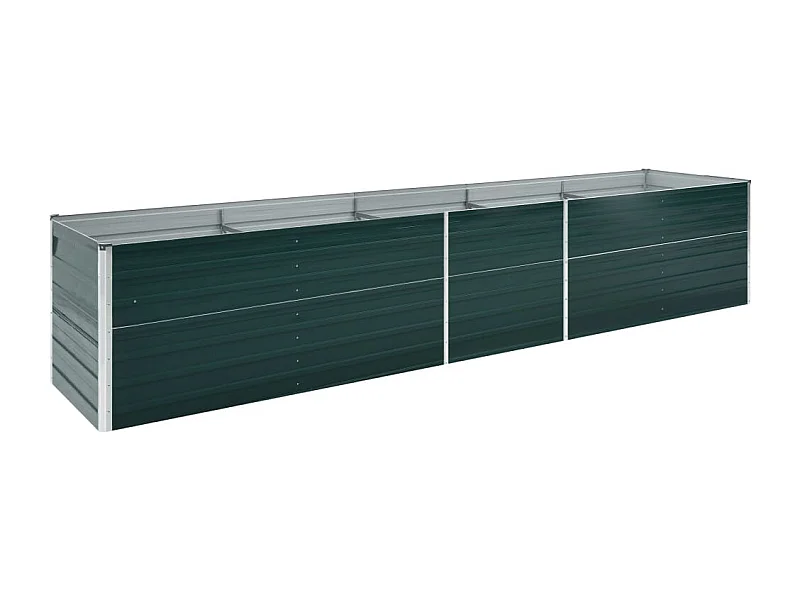 Fioriera aiuola rialzata piante fiori giardino acciaio zincato 400 x 80 x 77 cm verde 02_0001121