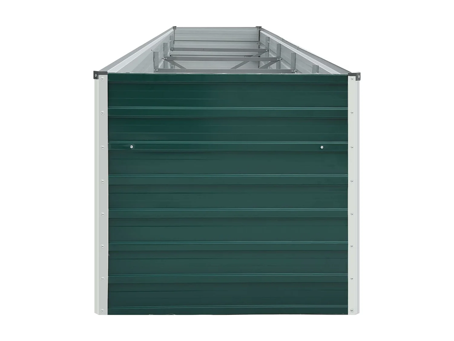 Macetero elevado plantas flores jardín acero galvanizado 400 x 80 x 77 cm verde 02_0001121