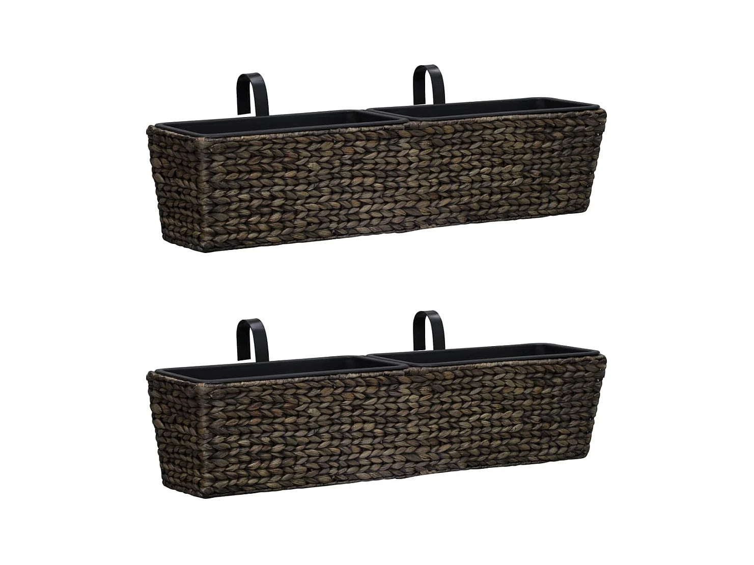 Set di 2 fioriere in giacinto d'acqua 39 cm marrone scuro 02_0000883