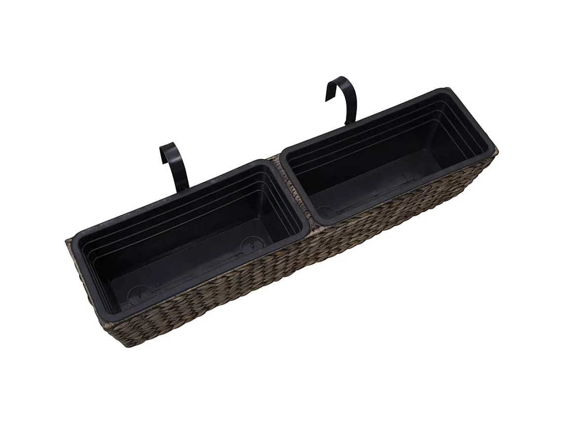 Set di 2 fioriere in giacinto d'acqua 39 cm marrone scuro 02_0000883