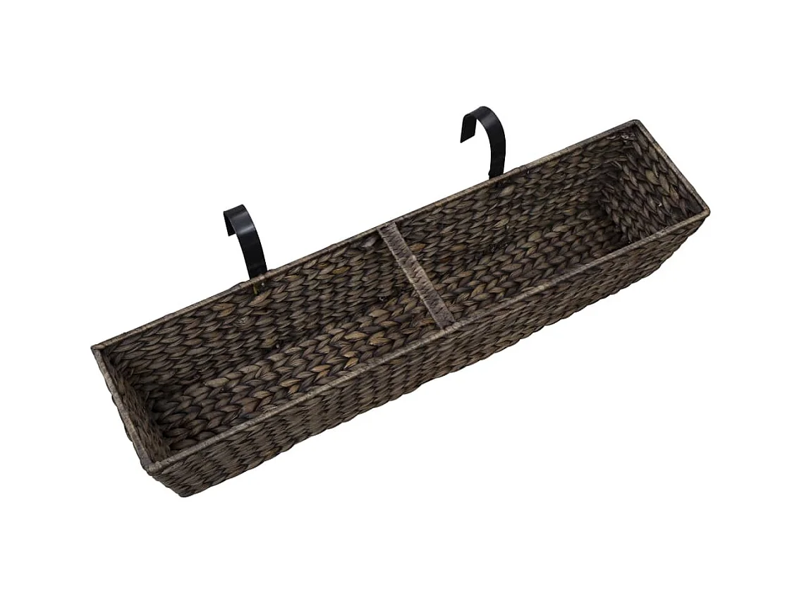 Set di 2 fioriere in giacinto d'acqua 39 cm marrone scuro 02_0000883