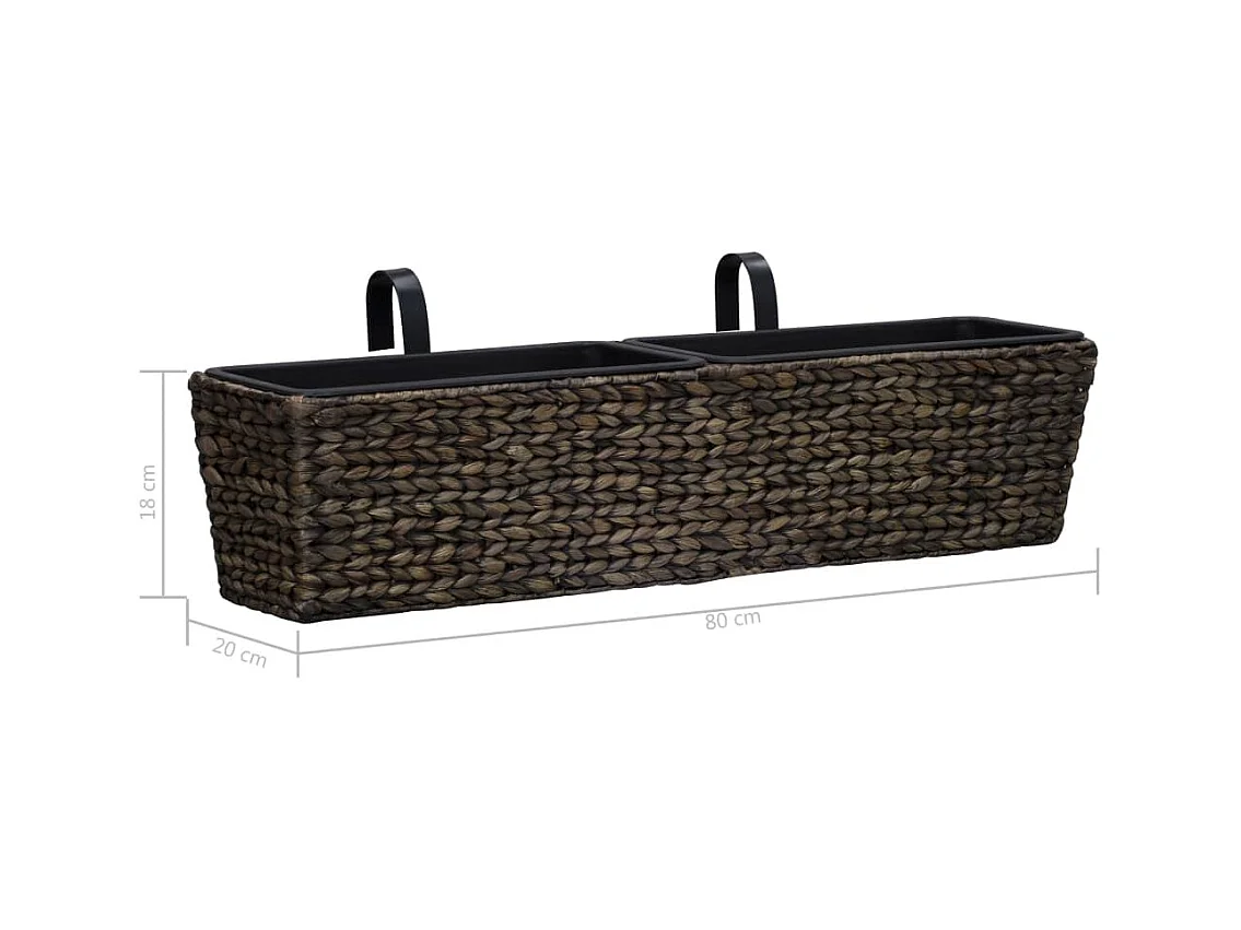 Set di 2 fioriere in giacinto d'acqua 39 cm marrone scuro 02_0000883