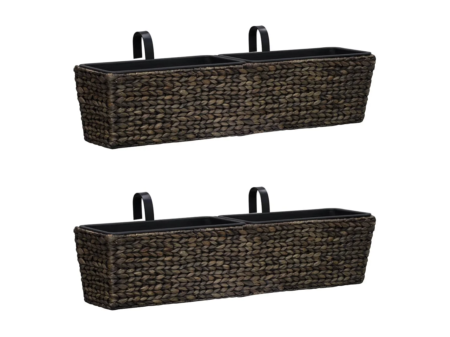 Set di 2 fioriere in giacinto d'acqua 39 cm marrone scuro 02_0000883