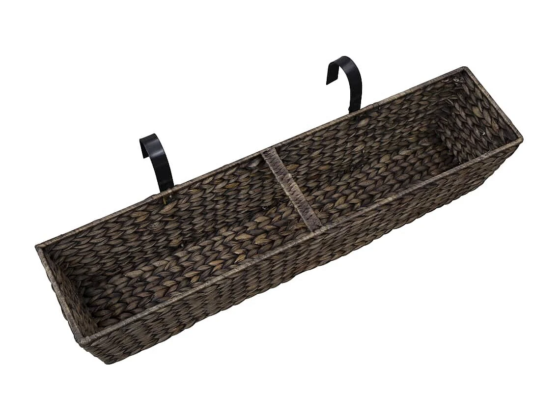 Set di 2 fioriere in giacinto d'acqua 39 cm marrone scuro 02_0000883