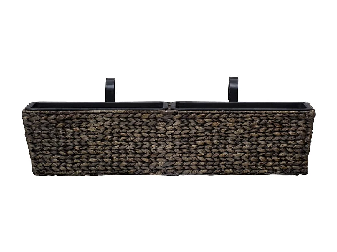 Set di 2 fioriere in giacinto d'acqua 39 cm marrone scuro 02_0000883